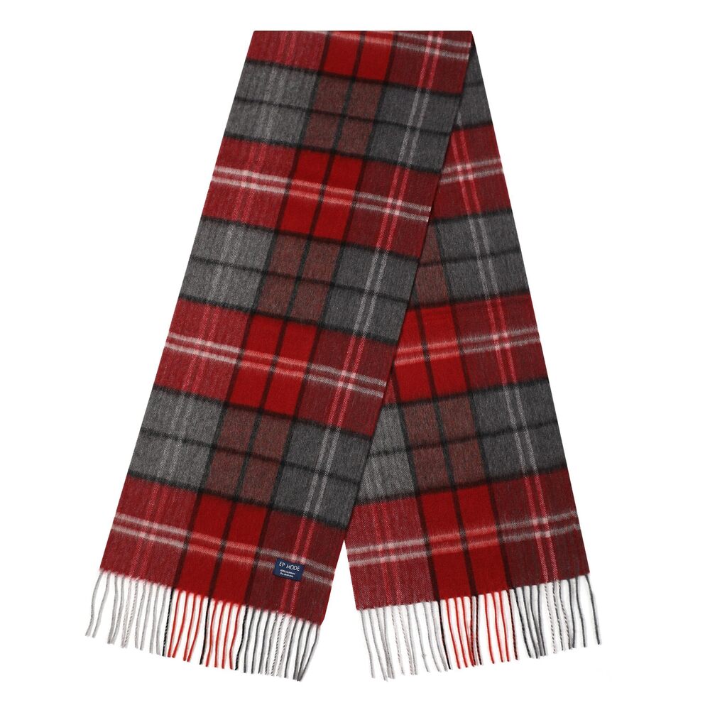 9522 100% Cashmere Scarf, Classic Plaid Design & Gift-Ready Packaging Red